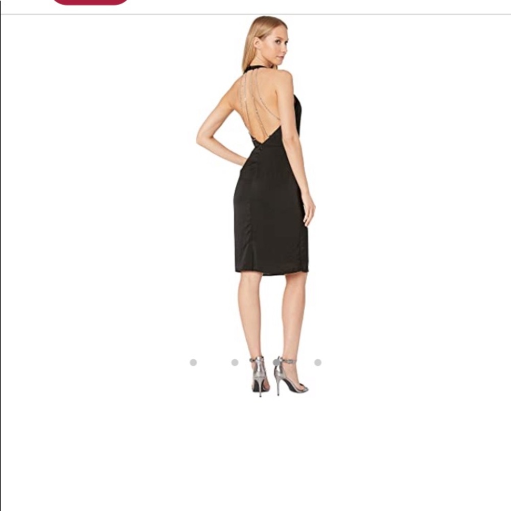Bebe Black Sparkle Rhinestones Halter Dress Sz 16 - Picture 3 of 8